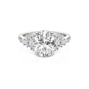 Bague de fiançailles Jeulia à sertissage cathédrale, coupe ovale, style cluster, tendance - Product Image 1