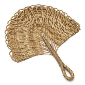 Handfan-juego hecho de ratán Natural/bambú/Algas artesanales para verano, 99 DATOS dorados, 100% - Product Image 1