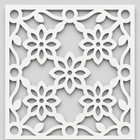 Panneau de séparation de pièce en PVC découpé CNC décoratif moderne, motif floral en treillis, 600 x 600 mm, extérieur/intérieur, fabriqué en Allemagne