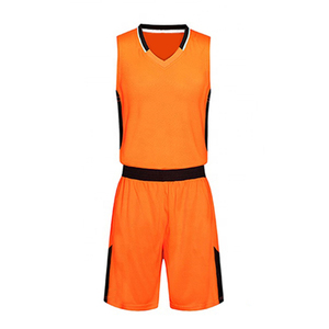 Conjunto de Camiseta de Baloncesto Naranja para Hombre, Cuello en V, Sin Mangas, Absorbe la Humedad, 100% Poliéster, Uniforme con Estampado Sublimado - Product Image 1