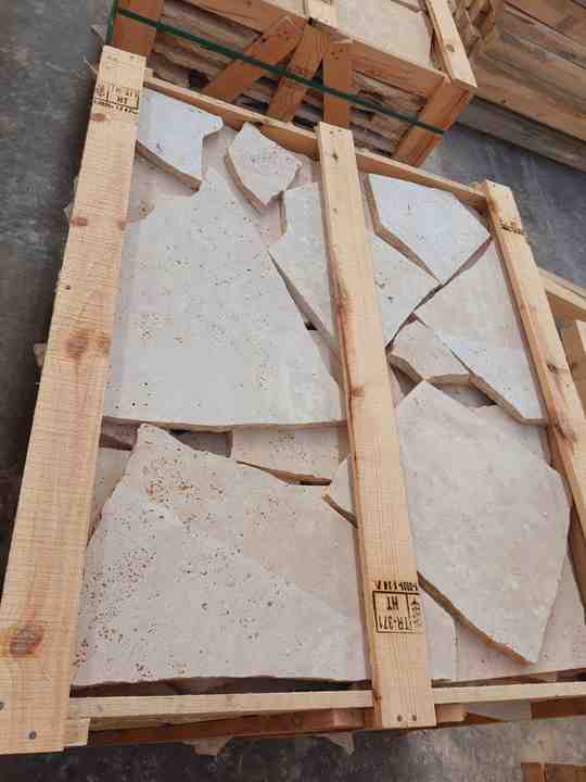 2025 Crazy Paving Stone in 2cm Thickness Natural Travertine Irregular Pavers From Turkey Factory for Your Construction Projects