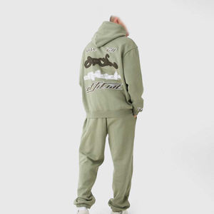 Gran oferta de chándales holgados de diseño bordado de chenilla para hombre de algodón 100%, conjuntos de Jogger personalizados transpirables para la temporada de invierno - Product Image 2