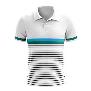 Polos deportivos de poliéster de alta calidad para hombre, logotipo bordado personalizado, ropa deportiva informal transpirable y camisetas de calle - Product Image 3