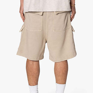 2025 New Arrived High Quality Elastic Waist <b>Long</b> Drawstring Streetwear Hip Hop Style Solid Color <b>Shorts</b> With Cargo Pockets - Product Image 4