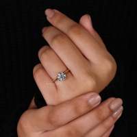 Nouveauté diamant fait à la main femmes mariée fête ronde coupe bague de fiançailles en couteau bord tige pour mariages fêtes GIA certifié
