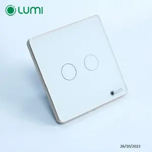 Lumi Schakelpaneel Muur 2 Gang Wifi Lichtschakelaar Ons Standaard Led Touch Schakelaar