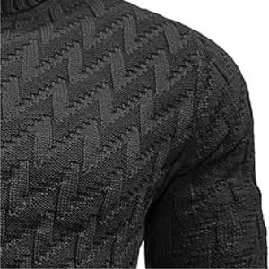 Suéteres de punto informales de primavera con cuello redondo para hombre de alta calidad al por mayor de color sólido - Product Image 5