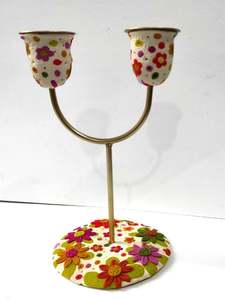 Bougeoir Outlook or peint finition personnalisé trois bougeoirs support cône décor métal or bougeoirs ensemble mariage - Product Image 3