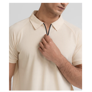 Men's Basic Zipper <b>Polo</b> <b>Shirt</b> 100% Cotton Stretchable Casual <b>Polo</b> <b>Shirt</b> For All Season - Product Image 1