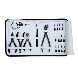 Kit de démarrage pour extensions de cheveux personnalisées avec applicateur à ruban adhésif, pince, outil de sertissage à micro-perles, dissolvant de colle, coupe-keratine, pinces à cheveux - Product Image 1