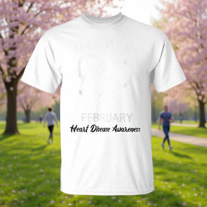 Nel febbraio indossa la nostra maglietta con nastro rosso per la sensibilizzazione sulle malattie cardiache, un articolo promozionale elegante - Product Image 1