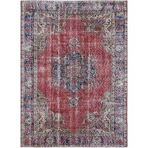 Alfombra Vintage de Jaipur US Pae-2061 Roja Naranja, Tejida a Mano con Lana, Rectangular Grande con Medallón, para Pasillo, Uso Doméstico - Product Image 1