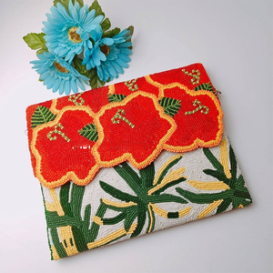 Elegante bolso de noche de fiesta para mujer, monedero con cuentas de satén para mujer y cartera con cuentas, bolso de noche elegante hecho a mano - Product Image 6