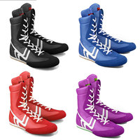 Chaussures de boxe, de lutte et d'haltérophilie pour hommes, tige en PU durable, semelle intérieure en caoutchouc, confortables, respirantes, en maille, pour l'hiver