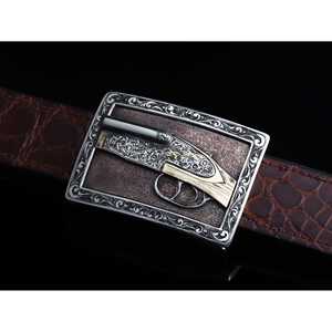 Fusil à pompe Mason en argent sterling et or 14 carats avec diamants - Product Image 3