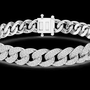 Pulsera Cubana con Diamantes de Imitación VVS, Plata 925, Cadena de Muñeca de Lujo Estilo Hip Hop - Product Image 1