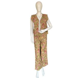 Ensemble coordonné imprimé Kantha en coton pour femmes Ensemble gilet et pantalon Vente en gros Textile de vêtement - Product Image 1