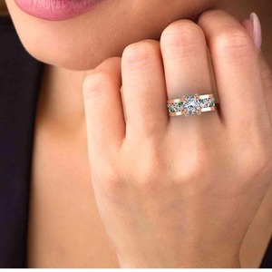 Anillo de Compromiso de Filigrana de Plata de Ley 925 Chapado en Oro Rosa con Diamante Redondo Personalizado para Mujer al Mejor Precio - Product Image 6