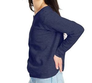Sudadera de Gran Tamaño con Cuello Redondo y Hombros Caídos, Lisa, de Felpa, de Algodón y Poliéster para Mujer, Venta al por Mayor - Product Image 6
