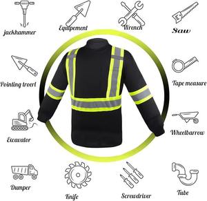 เสื้อเชิ้ตแขนยาวสำหรับงานก่อสร้าง ผลิตจากวัสดุที่นุ่มและเป็นมิตรกับผิว พร้อมแถบสะท้อนแสง ปกป้องความปลอดภัยในการทำงาน - Product Image 5