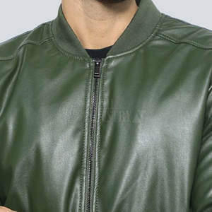 Chaqueta de Cuero para Hombre 2025, Color Sólido, con Cuello Alto y Logotipo Frontal, Transpirable, Estilo Urbano para Invierno - Product Image 4