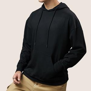 เสื้อฮู้ดดี้ผ้าฝ้ายออร์แกนิคสีเขียวหนานุ่มสำหรับฤดูหนาว ขายส่ง พร้อมลายปักแบบแอพพลิเคชั่น ออกแบบโลโก้ได้ตามต้องการ สไตล์สตรีทแวร์เรียบง่าย - Product Image 4