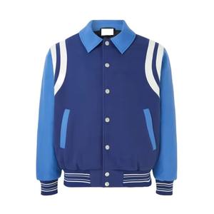 แจ็คเก็ตหนังแท้แบบสั่งทำพิเศษ แขนยาว ตัดต่อสีสัน สไตล์สตรีทแวร์ ตัวอักษรแบบ Letterman สำหรับผู้ชาย - Product Image 4