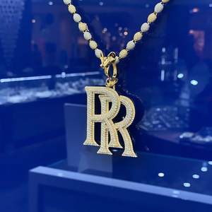 Collar con colgante de Hip Hop de Plata de Ley 925 para hombre con diamante de moissanita, nombre de fábrica personalizado, letra, joyería de fiesta para niños - Product Image 2