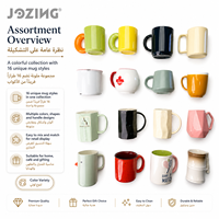 Lot en gros de tasses en céramique créatives de 12 oz, ensemble assorti, prix d'usine, collection de tasses à café aux motifs variés pour cadeau