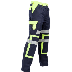 2025 pantalons de sécurité haute visibilité pour hommes pantalons haute visibilité robustes genouillère poche pantalons de travail avec bandes réfléchissantes - Product Image 3