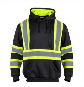 Sweat-shirt de travail unisexe, résistant à l'eau, réfléchissant, de sécurité, haute visibilité, ignifuge, noir - Product Image 1