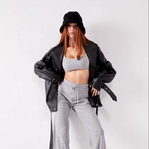 กางเกงจ็อกเกอร์สีดำพรีเมี่ยมสำหรับผู้หญิงผ้าคอตตอนขนาดใหญ่ออกแบบได้ตามต้องการเทรนด์คุณภาพ2024 - Product Image 1