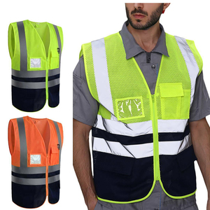 Chaleco DE SEGURIDAD reflectante con logotipo personalizado al por mayor, chaleco de seguridad con bolsillos de clase 2, chaleco de seguridad de alta visibilidad y alta calidad - Product Image 6