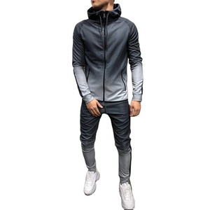 Venta al por mayor de diseño personalizado suave hombres cremallera chándal de alta calidad de material transpirable ropa deportiva Fitness hombres cremallera chándal - Product Image 1