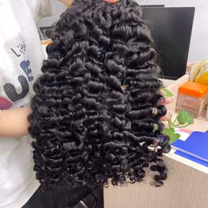 Extensions de cheveux humains bouclés vierges vietnamiens et birmans les plus vendues, double trame, sans traitement chimique, pour femmes - Product Image 2