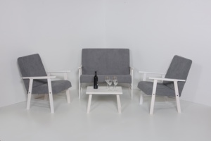 ชุดโซฟาไม้และโต๊ะกาแฟสไตล์ร่วมสมัยสำหรับห้องนั่งเล่น ใช้ได้ทั้งภายนอกและภายในบ้านพักตากอากาศและอพาร์ตเมนต์ - Product Image 6