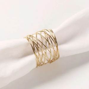 Vente chaude décoration de fête de mariage argent or laiton rond de serviette avec accessoires de décoration de vaisselle Design de luxe - Product Image 6