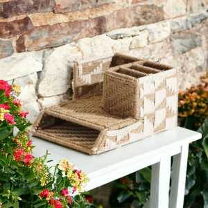 ตะกร้าจัดเก็บของปอกระเจาแบบแขวนผนังดีไซน์ใหม่อเนกประสงค์ - Product Image 4