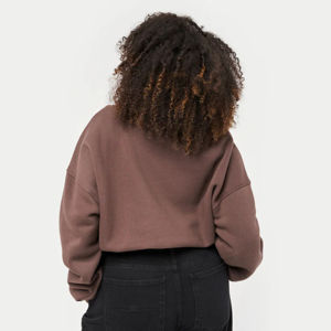 Venta al por mayor de manga larga de cuello redondo Crop sudaderas Casual sólido de ajuste suelto entrenamiento recortado pulóver sudadera para mujeres OEM - Product Image 3