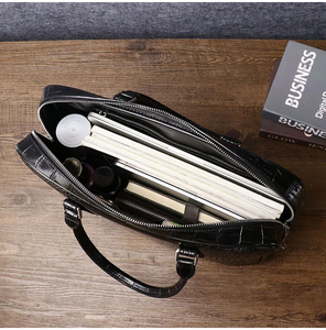 Chất Lượng Cao Tùy Chỉnh Da Bò Cá Sấu Mô Hình Máy Tính Xách Tay Túi Cứng Kinh Doanh Sang Trọng Văn Phòng Tote Túi - Product Image 3