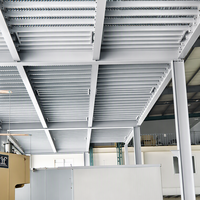 Tôle de couverture métallique de type ouvert, acier galvanisé à nervures ouvertes pour entrepôt à structure métallique et dalle en béton