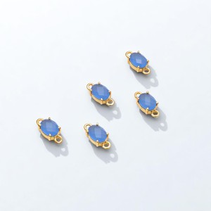 13x6mm ovale à facettes pierres précieuses pendentif plaqué or connecteur de réglage de broche pour la fabrication de bijoux à bricoler soi-même - Product Image 4
