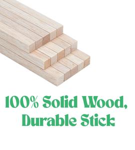 Varillas Cuadradas de Madera Ecológicas, Palos de Madera Maciza Duraderos para Trabajos de Carpintería Moderna y Proyectos de Manualidades - Product Image 3