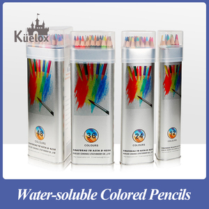 Kuelox 8812 Lápices de Colores Solubles en Agua de 12/24/36/48 Colores con Tubo Metálico Triangular para Colorear, Material Escolar de Arte - Product Image 2