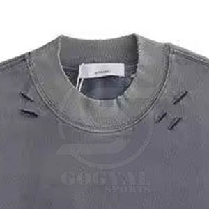 เสื้อยืดผู้ชายดีไซน์ใหม่สไตล์คัสตอม ลุคดิสเทรส ระบายอากาศ แห้งเร็ว เป็นมิตรกับสิ่งแวดล้อม แขนสั้น ผลิตจากโพลีเอสเตอร์/คอตตอน สตรีทแวร์ - Product Image 2