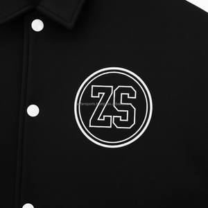 Heavyweight <b>Wool</b> Varsity Jacket Black White Contrast Trim Custom Embroidery Logo Design Durable Wear Varsity Jacket for man - Product Image 6