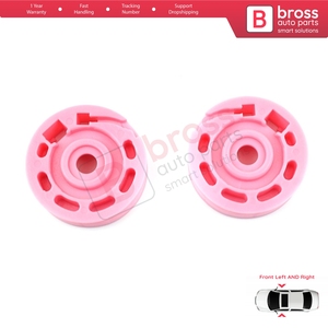 BWR5015+BWR5017 Window Regulator Repair <b>Wheel</b> <b>Pulley</b> Set Front 824802R020 813102R030 for I30 FD MK1 4/5 Door - Product Image 2