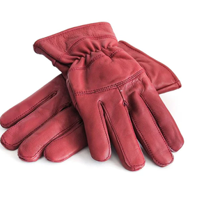 Gants de moto en cuir d'agneau italien pour homme, confortables, décontractés, sportifs, pour l'extérieur, les voyages, doublés en polaire - Product Image 5