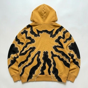 Sudadera con capucha para hombre, personalizada, de invierno, con efecto desgastado, con aplique de logo en el pecho, OEM ODM, oversize, con parches personalizados, estilo streetwear, 100% algodón - Product Image 2