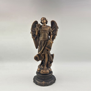 Statue religieuse en résine de l'archange Gabriel, finition bronze personnalisée, sculpture de Saint Gabriel à vendre - Product Image 1